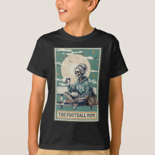 Het Football Mom Skeleton Tarot Kaart Ballpark Mom T-shirt