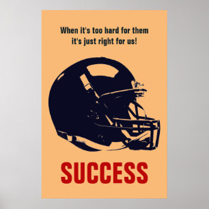 Het Football van het succes Motivatie Inspirerend  Poster