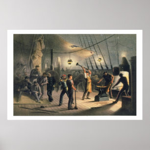 Het forge op Deck van het Grote Oosten, nacht van  Poster