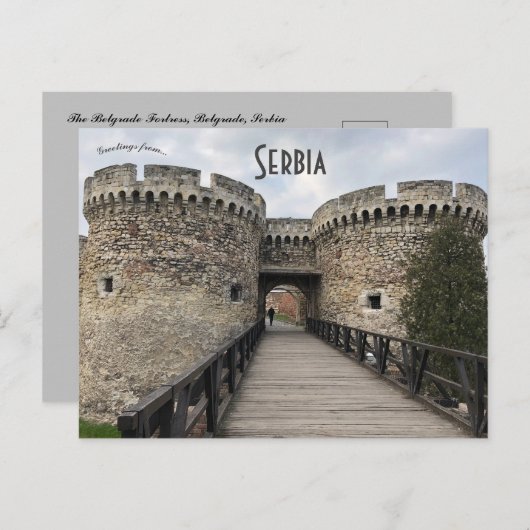 Het fort van Belgrado in Servië Briefkaart (Voorkant / Achterkant)
