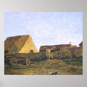 Het Franse Boerderij van Charles-François Daubigny Poster