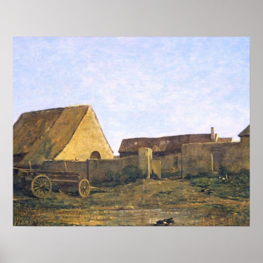 Het Franse Boerderij van Charles-François Daubigny Poster (Voorkant)