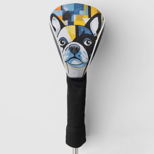 Het Franse Bulldog portret 003 - Sable Gabrie Golfheadcover (Voorkant)