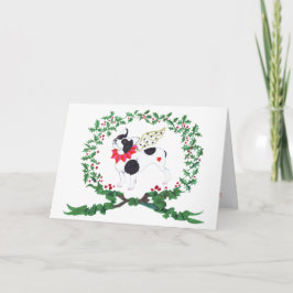 Het Franse ONTSCHORSEN van de Buldog VOOR VREUGDE! Feestdagen Kaart