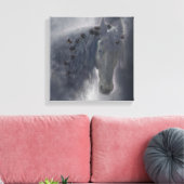 Het Friese Paard - omwikkeld doek Canvas Afdruk (Insitu (Woonkamer))