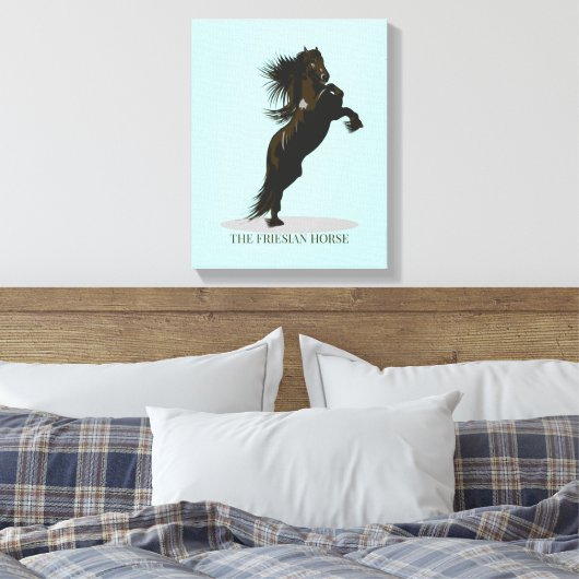 Het Friese Paard - omwikkeld doek Canvas Afdruk (Insitu (Slaapkamer))