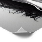 Het Friesian Digitale Portret van het Zwart-wit Di Poster (Hoek)