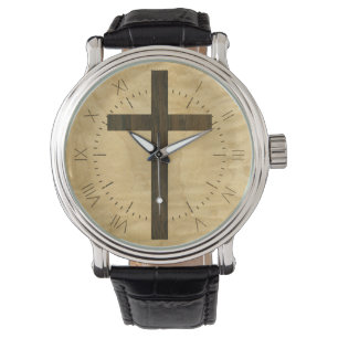 Het fundamentele Christelijke Dwars Houten Horloge