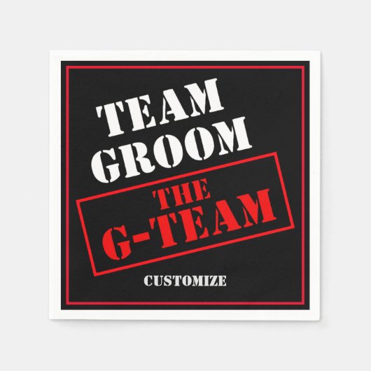 Het G-Team Bruidegom Servet (Voorkant)
