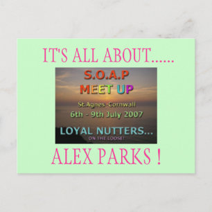 HET GAAT ALLEMAAL OM...ALEX PARKS. BRIEFKAART