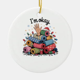 Het gaat goed met mij, Funny Quilting Kerstliefheb Keramisch Ornament