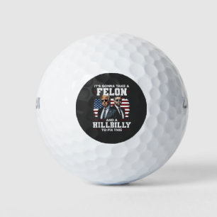 Het gaat misdadiger en hillbilly Trump Vance nemen Golfballen