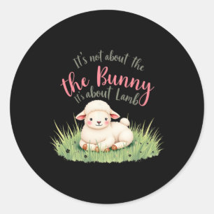 Het gaat niet om het konijn, maar om zijn paaslam ronde sticker