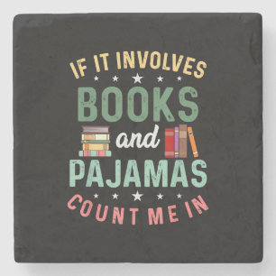 HET GAAT OM BOEKEN & PYJAMA'S TEL ME IN Grappig Le Stenen Onderzetter