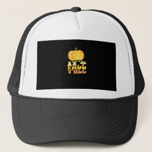 Het gaat om de Herfst Y’all Pumpkin Retro Classic Trucker Pet