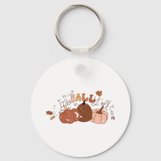 Het gaat om de Herfst Y’all Retro Classic Sleutelhanger (Voorkant)