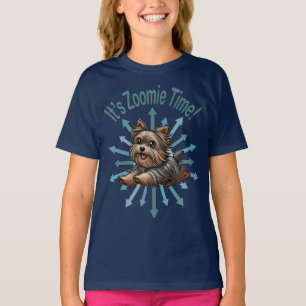 Het gaat om de Zoomie Time Yorkshire Terrier T-shirt