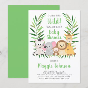 Het gaat om Wild Safari Animal Baby shower Kaart