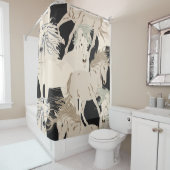 Het galoping paard  naadloos patroon. Vierkant b Douchegordijn (In situ)