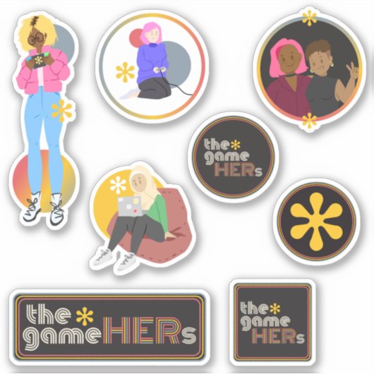 het*gameHERs Logo Sticker Blad (Voorkant)