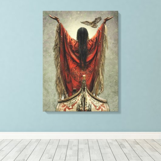 Het gebed - omwikkeld canvas afdruk (Insitu (Houten vloer))