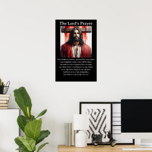 Het gebed van de Heer Jezus Christus Staand Plecht Poster