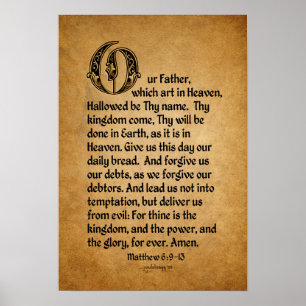 Het gebed van de Heer (Schrift: Matthew 6:9-13) Poster