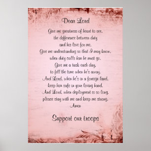 Het gebed van de militaire vrouw poster