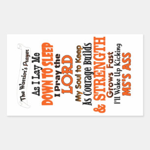 Het gebed van de Warrior MS Rechthoekige Sticker
