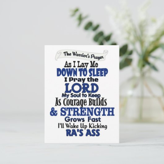 Het gebed van de Warrior...RA Briefkaart (Staand voorkant)