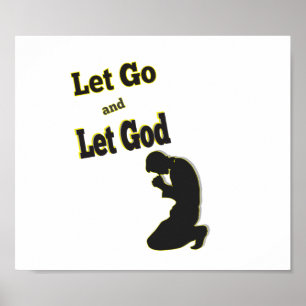 Het gebeten Man van Kneeling laat God gaan Poster