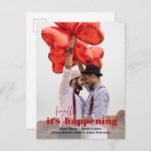 Het gebeurt | Fun Photo Verloving Aankondigingskaart (Voorkant / Achterkant)