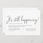 Het gebeurt nog steeds! Modern Chic Elegant Weddin Save The Date (Voorkant / Achterkant)