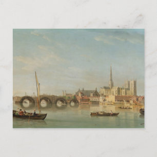 Het gebouw van de Westminster-brug met een fantasi Briefkaart