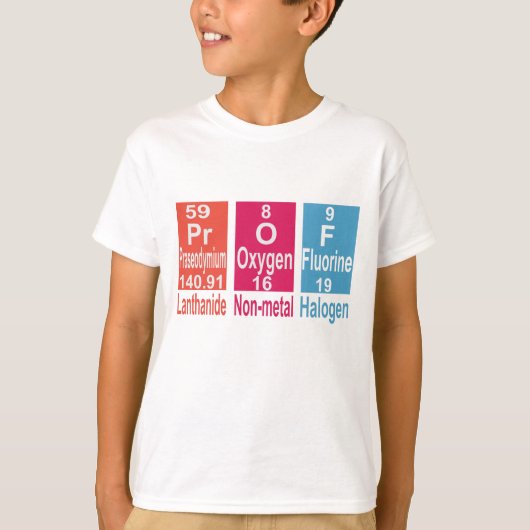 HET GEBRUIKEN VAN ELEMENTEN OP DE PERIODIEKE TABEL T-SHIRT (Voorkant)