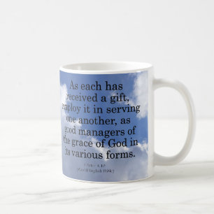 Het gebruiken van Gifts van God 1 Peter 4:10 Koffiemok