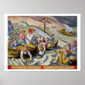 Het gebruiken van Sponges om nafta van het Oppervl Poster (Voorkant)