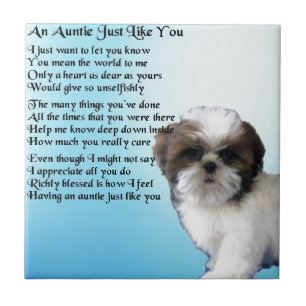 Het Gedicht van de tante - het ontwerp van de Hond Tegeltje