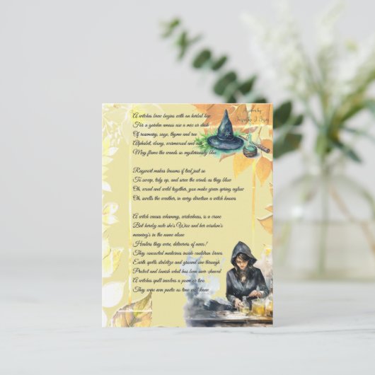 Het gedicht van een heks briefkaart (Staand voorkant)