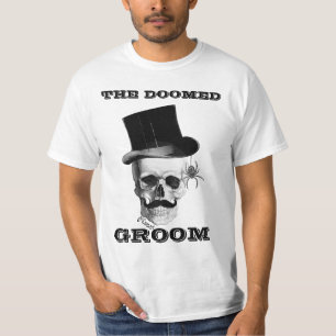 Het gedoemde bruidebruin grappig huwelijksontwerp t-shirt