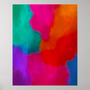 Het gedurfde Metallic Kleurrijke Abstracte Schilde Poster