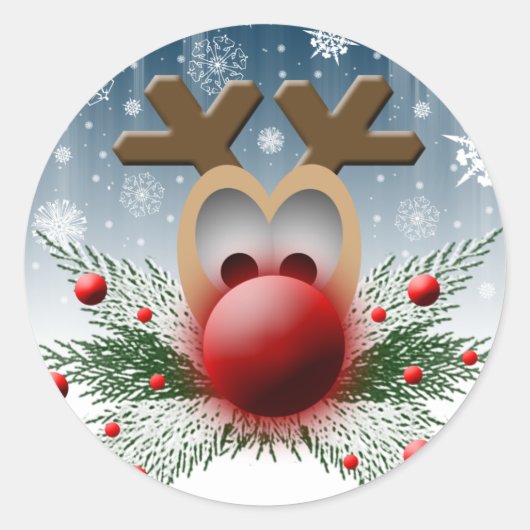 Het geeft de kerstfeestdagen weer. ronde sticker (Voorkant)