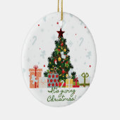 Het geeft kerstversiering keramisch ornament (Rechts)