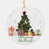 Het geeft kerstversiering keramisch ornament (Achterkant)