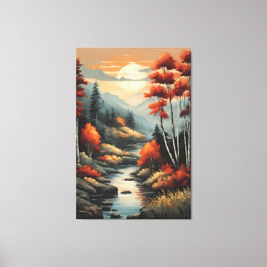 Het gefluister van de Autumn Stream Canvas Afdruk (Voorkant)