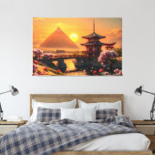 Het gefluister van de eeuwigheid: Sakura Bridge Canvas Afdruk (Insitu (Slaapkamer))