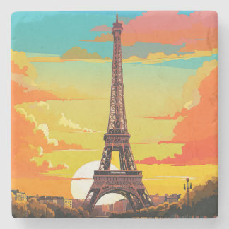 Het gefluister van de liefde onder de Eiffel #9 Stenen Onderzetter