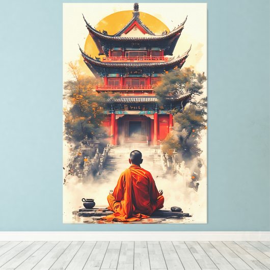 Het gefluister van de Pagode Canvas Afdruk (Insitu (Houten vloer))