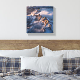 Het gefluister van de Snowy Peaks Canvas Afdruk