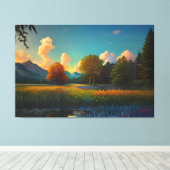 Het gefluister van de Wild Meadow Plaque Canvas Afdruk (Insitu (Houten vloer))